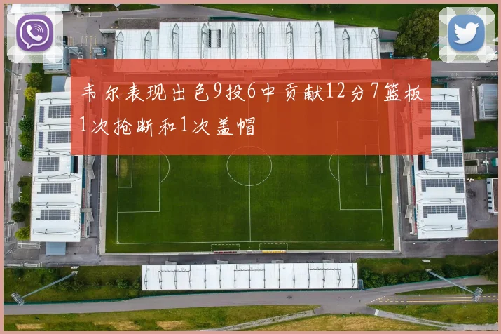 韦尔表现出色9投6中贡献12分7篮板1次抢断和1次盖帽